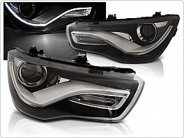 Přední světla Audi A1, 2010-2014, LED DRL TRU, černé black, LPAUD5