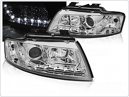 Přední světla, světlomety, lampy Audi A4 B6 cabrio, 2002-2006, chromové