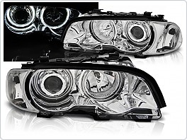 Přední světla BMW E46, 1999-2001, coupe, cabrio, Angel Eyes, CCFL chrom LPBMB6