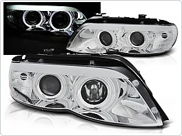 Přední světla, světlomety, lampy BMW X5, E53, 2003-2006, Angel Eyes, chrom XENON LPBMC2