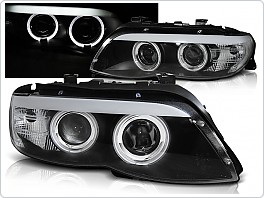 Přední světlomety lampy BMW X5, E53, 2003-2006, Angel Eyes, černé XENON D2S, LPBMC3