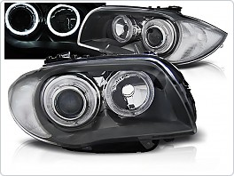 Přední světlomety BMW 1 E87, E81, 2004-2007, Angel Eyes, šedé  LPBMD6