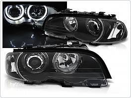 Přední světla, světlomety BMW E46 1999-2001, coupe, cabrio, Angel Eyes LED, černé LPBMG5