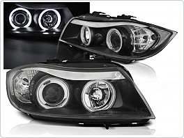 Přední světla angel eyes CCFL BMW E90,91 2005-2008 černá