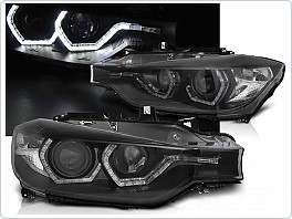 Přední světla BMW 3 F30, F31 s LED Angel Eyes DRL 2010-2015 černá, LPBMI8