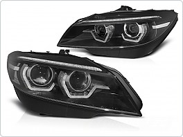 Přední světla BMW Z4, E89 2009-2013, LED angel eyes, DRL, černé SEQ