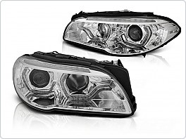 Přední světlomety, světla, lampy BMW F10/F11 2010-2013, XENON, LED ANGEL EYES, DRL, chromové SEQ