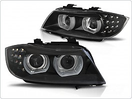 Přední světla xenonová, BMW E90/E91, 2009-2011, LED, DRL, černé