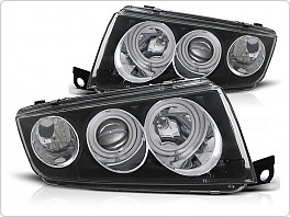 Přední světlomety, světla, lampy Škoda Fabia 1, 2000-2008, Angel Eyes, černé black LPSK03