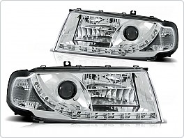 Přední světla Škoda Octavia 1, 2001-2008, LED Daylight, chrom LPSK01 