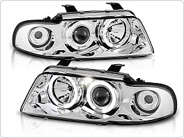 Přední světla Audi A4, 1995-1998, Angel Eyes, chrom LPAU02