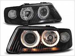 Přední světlomety Audi A3, 2000-2003, Angel Eyes, černé black LPAU22