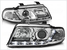 Přední světla Audi A4, 1999-2000, facelift, LED Daylight, chrom LPAU35