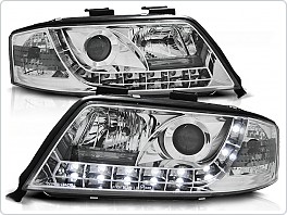 Přední světla Audi A6, 1997-2001, LED Daylight, chrom LPAU37
