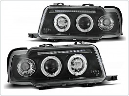 Přední světlomety Audi 80 B4, 1991-1996, Angel Eyes, černé black LPAU30