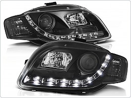 Přední světlomety Audi A4 B7, 2004-2008, LED Daylight, černé black LPAU42