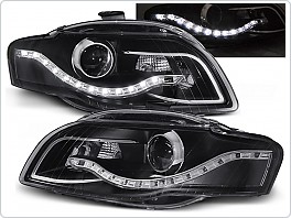 Přední světlomety Audi A4 B7, 2004-2008, LED Daylight, černé black LPAU52