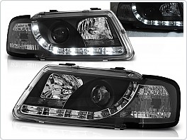 Přední světlomety Audi A3 8L, 1996-2000, LED Daylight, černé black s homologací LED svícení, LPAU62
