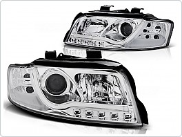 Přední světla Audi A4, 2001-2004, TUBE neon led light, chrom LPAU87