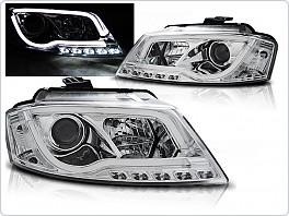 Přední světla Audi A3, 2008-2012, Tube Light, LED, chrom + denní svícení LPAU99