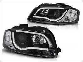 Přední světla AUDI A3 8P 2003-2008, TUBE LIGHT, Černé