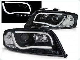 Přední světlomety Audi A6, 1997-2001, TUBE neon led light, černé black LPAU92