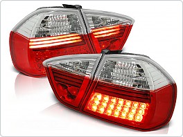 Zadní světla, lampy LED BMW E90, 2005-2008, sedan, čiré, červené LDBM26
