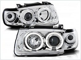 Přední světla Volkswagen Polo 6N, 1994-1999, Angel Eyes, chrom LPVW05