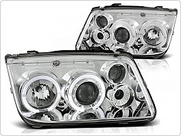Přední světla Volkswagen Bora, 1998-2005, chrom LPVW14