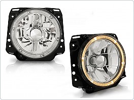 Přední světla Volkswagen Golf 2, 1983-1991, Angel Eyes, chromové, hlavní LPVW21