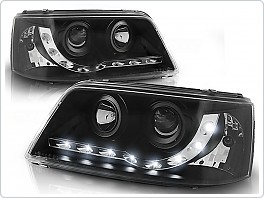 Přední světlomety, světla, lampy Volkswagen VW T5, 2003-2009, LED Daylight, černé black LPVW24
