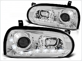 Přední světla Volkswagen Golf 3, 1992-1998, LED Daylight, chrom LPVW39