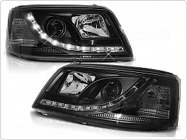 Přední světlomety, světla, lampy Volkswagen  VW T5, 2003-2009, LED Daylight, černé black LPVW38