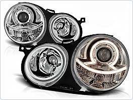 Přední světla Volkswagen Polo 9N, 2002-2005, Angel Eyes, chrom LPVW58