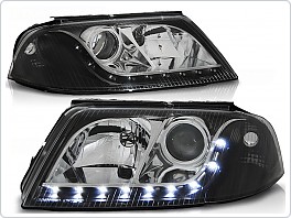 Přední světlomety, světla, lampy Volkswagen Passat 3BG, 2001-2004, LED Daylight, černé black LPVW56