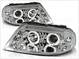 Přední světla Volkswagen Passat 3BG, 2001-2004, Angel Eyes, chrom LPVW79