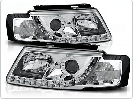 Přední světla Volkswagen Passat B5 3B, 1996-2000, LED Daylight, chrom LPVW73