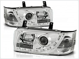 Přední světla Volkswagen T4, 1990-2003, LED Daylight, chrom LPVW83