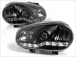 Přední světlomety, světla, lampy Volkswagen Golf 4, 1998-2003, LED Daylight, černé black LPVW86