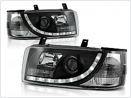 Přední světlomety, světla, lampy Volkswagen T4, 1990-2003, LED Daylight, černé black LPVW84