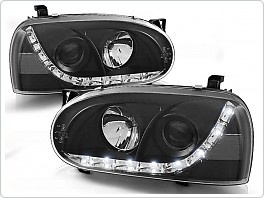 Přední světlomety, světla, lampy Volkswagen Golf 3, 1992-1998, LED Daylight, černé black LPVW95