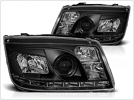Přední světlomety, světla, lampy Volkswagen Bora, 1998-2005, LED Daylight, černé black LPVWA2
