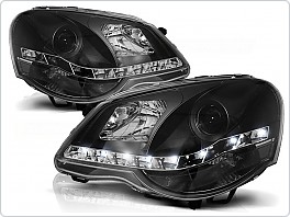 Přední světlomety, světla, lampy Volkswagen Polo 9N3, 2005-2009, LED Daylight, černé