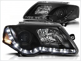 Přední světlomety, světla, lampy Volkswagen Passat 3C, 2005-2010, LED Daylight, černé black LPVWC2