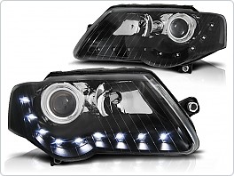 Přední světlomety, světla, lampy Volkswagen Passat 3C, 2005-2010, LED Daylight, černé black LPVWE1