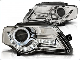 Přední světla Volkswagen Passat 3C, 2005-2010, LED Daylight, chrom LPVWF6