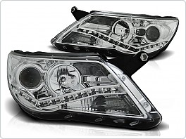 Přední světla Volkswagen Tiguan, 2007-2011, LED Daylight, chrom LPVWF2