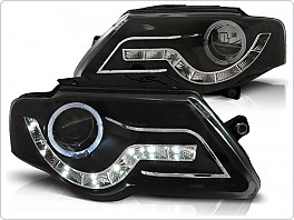 Přední světlomety, světla, lampy Volkswagen Passat 3C, 2005-2010, LED Daylight, černé black LPVWF7