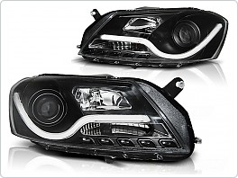 Přední světlomety, světla, lampy VW Passat B7, 2011-, Tube Light, LED, černé black LPVWi3