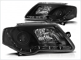 Přední světlomety, světla, lampy Volkswagen Passat 3C, 2005-2010, LED Daylight, černé s DRL LPVWJ7